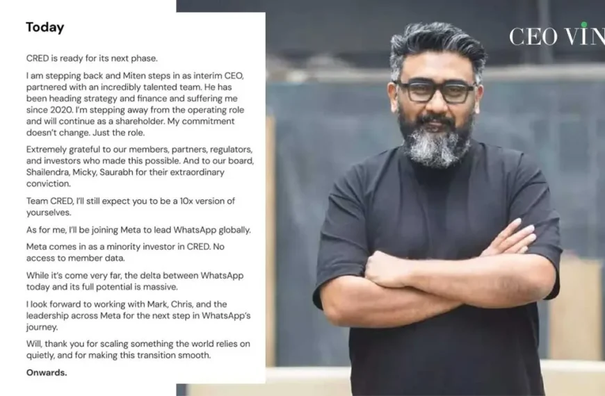 Kunal Shah Steps Down as CRED CEO, Joins Meta