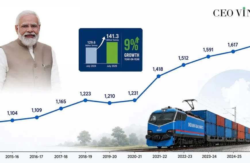 Indian Railways Freight Loading Rises 9% in July